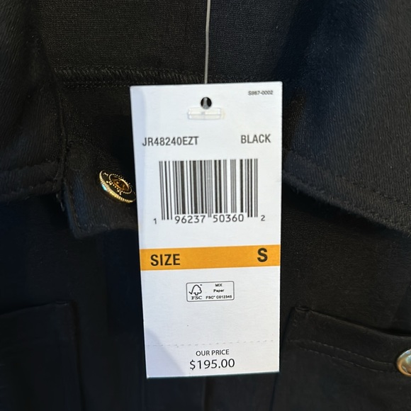 NWT Fall 2024 Michael Kors Utility Button Down Collar Black Gold Button Dress - Picture 7 of 7